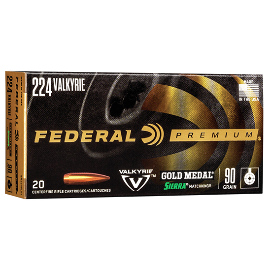 FED GOLD MEDAL 224VAL 90GR SIERRA BTHP 20/10 - Ammunition